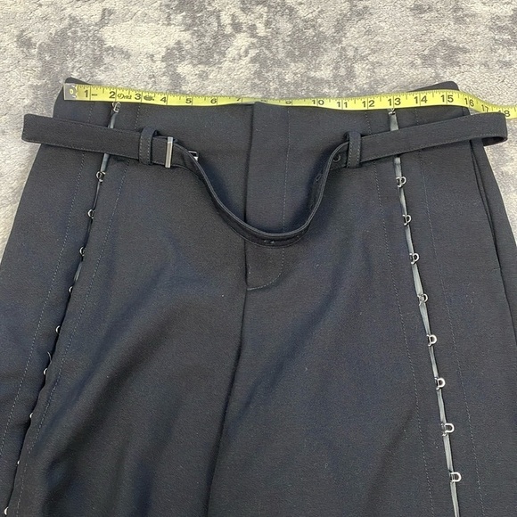 New Dion Lee Hook Detailed Wide Leg Trouser Pants Black Wool Blend Sz 6 - Picture 8 of 16